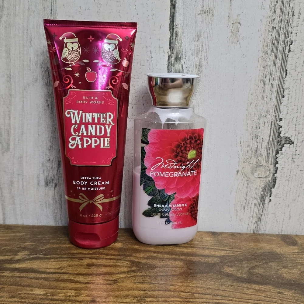 Bath & Body Works Winter Candy Apple And Midnight Pomegranate Body Cream